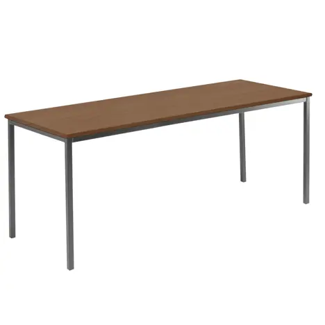 Rectangular Student Spiral Stacking Table - 1800 - 710 High - Dark Grey Frame - Aida Walnut